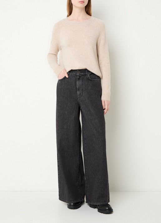 Max Mara Vortice high waist wide leg jeans met gekleurde wassing - voorkant 2 antraciet