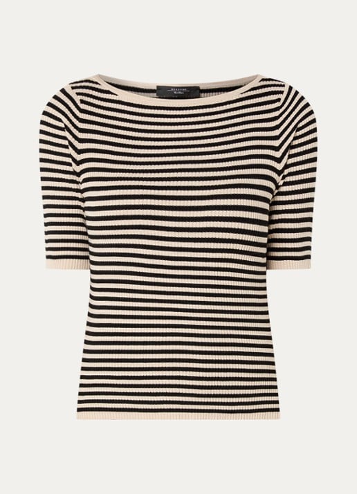 Max Mara Waser grofgebreide top met streepprint