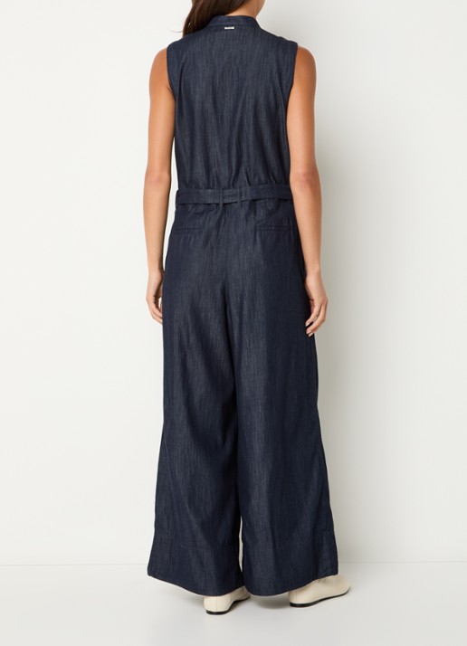 Max Mara Wide fit jumpsuit met steekzakken - achterkant 4 indigo
