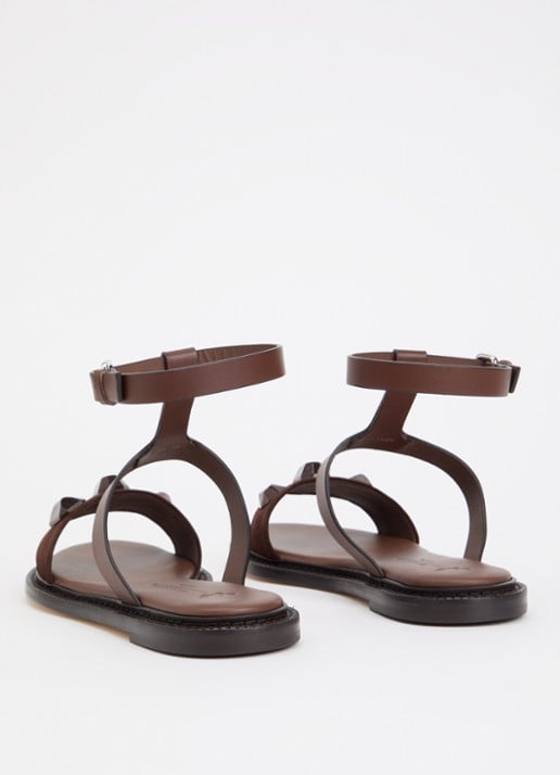 Max Mara Wkaasta sandaal van leer met suède detail - achterkant 5 bruin