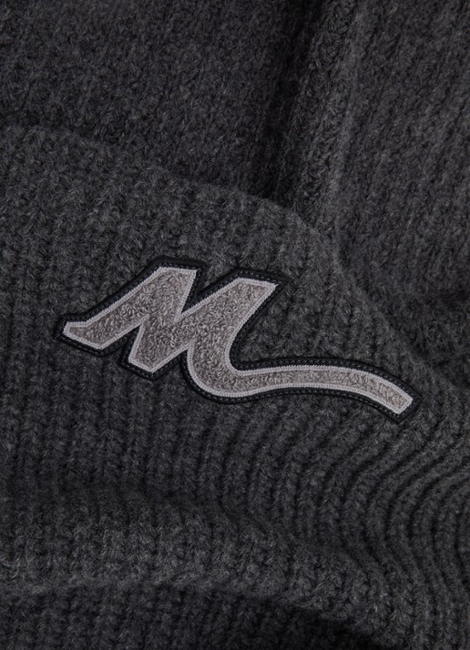 Max Mara Wkabardies sjaal van wol met borduring - detail 3 donkergrijs