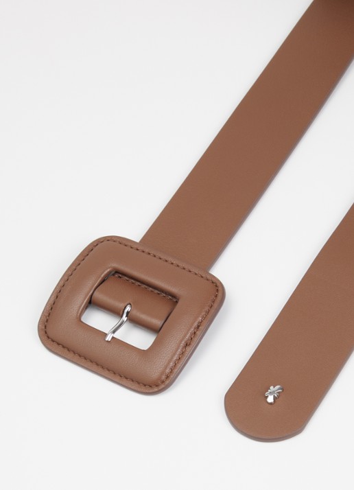 Max Mara Wkabrio riem van leer - detail bruin