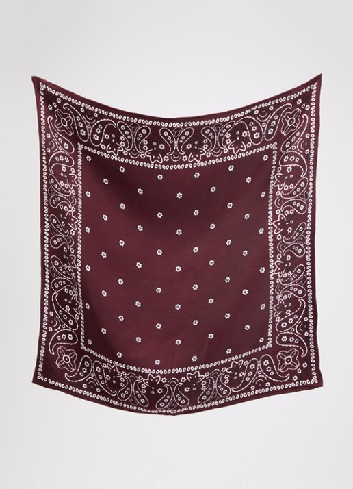 Max Mara Wkaelodia bandana van zijde 50 x 50 cm - detail 2 bordeauxrood