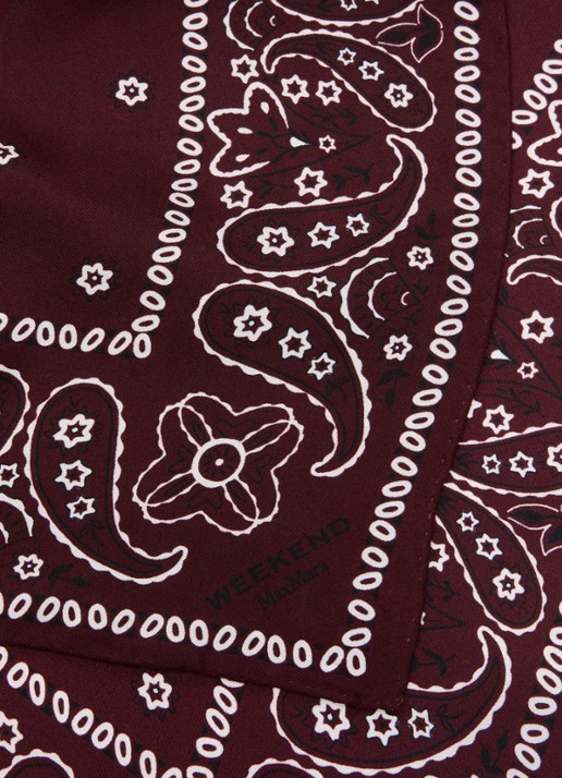 Max Mara Wkaelodia bandana van zijde 50 x 50 cm - detail 3 bordeauxrood