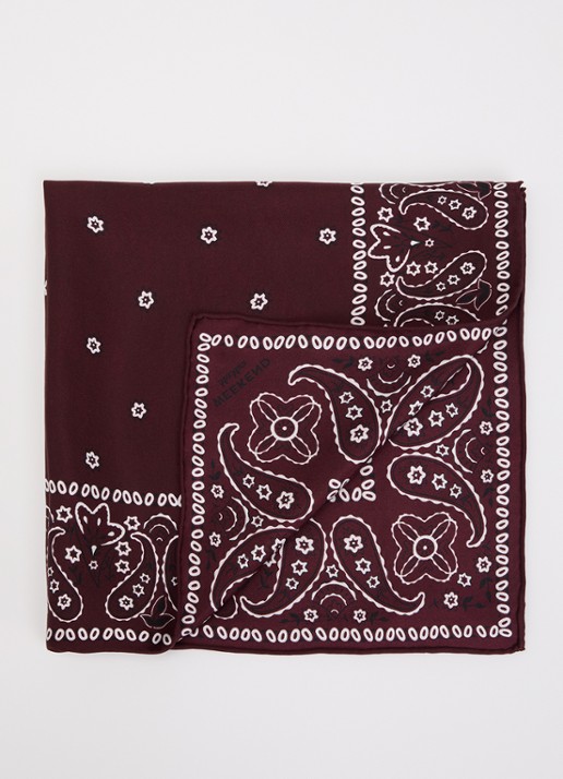 Max Mara Wkaelodia bandana van zijde 50 x 50 cm - voorkant bordeauxrood