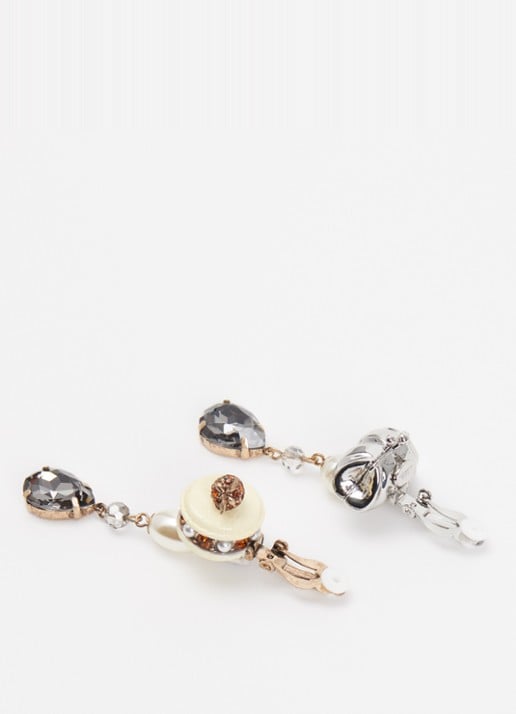 Max Mara Wkaottano oorclips met hanger - detail zilver