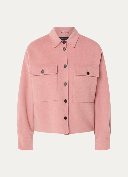 Max Mara Zerbino jack in wolblend met klepzakken - voorkant 2 oudroze