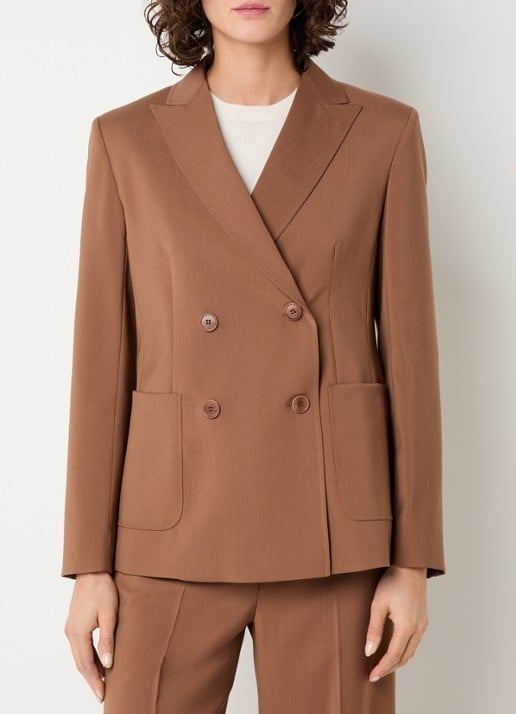 Max Mara Zinnia double-breasted blazer van scheerwol met opgestikte zakken