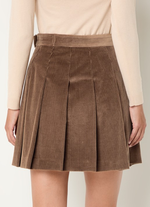 Max Mara Zucca minirok van corduroy - achterkant 5 bruin