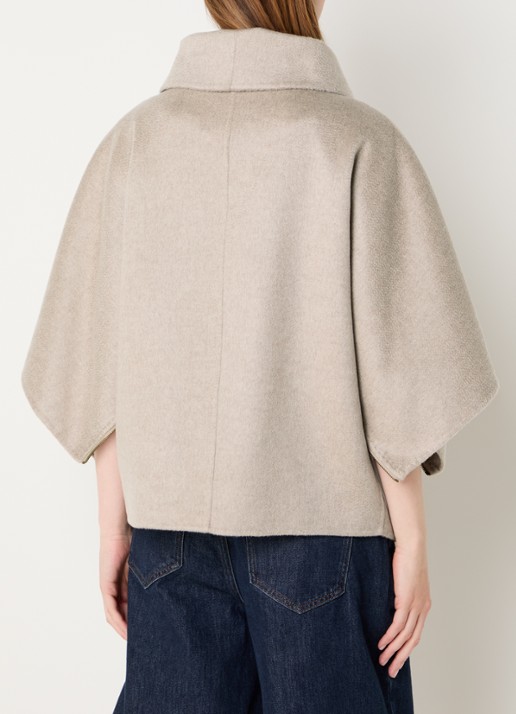 MaxMara Ala mantel van kasjmier met steekzakken - achterkant beige