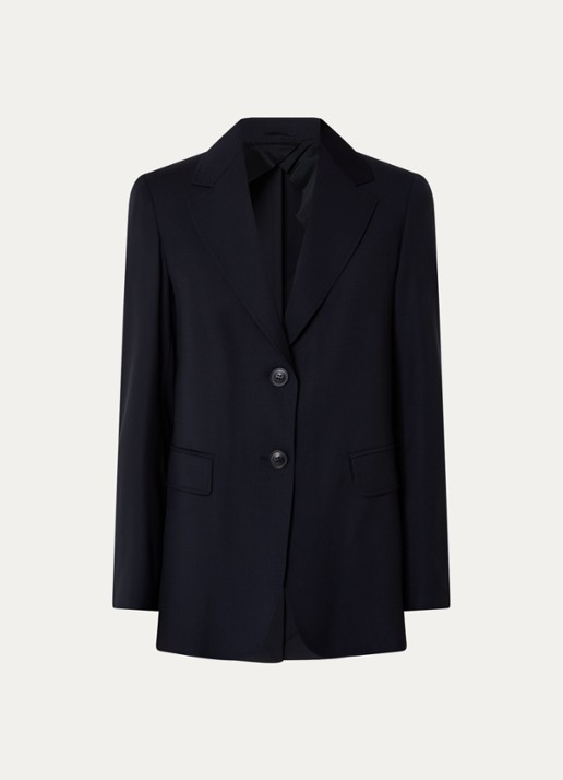 MaxMara Blazer met klepzakken - voorkant donkerblauw