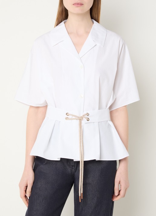 MaxMara Blouse met ceintuur en vleermuismouwen
