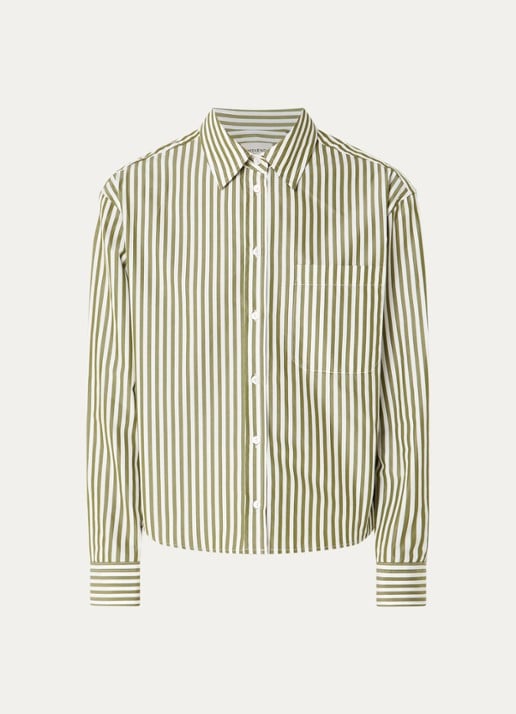 MaxMara Blouse met streepprint - voorkant 2 groen