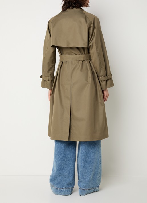 MaxMara Canasta double-breasted trenchcoat met steekzakken - achterkant mosgroen