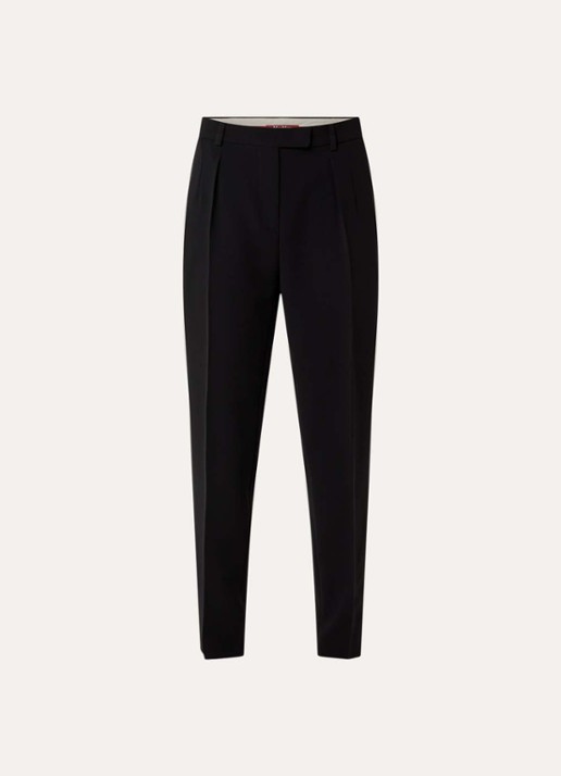 MaxMara Canditi high waist slim fit pantalon met steekzakken - voorkant zwart