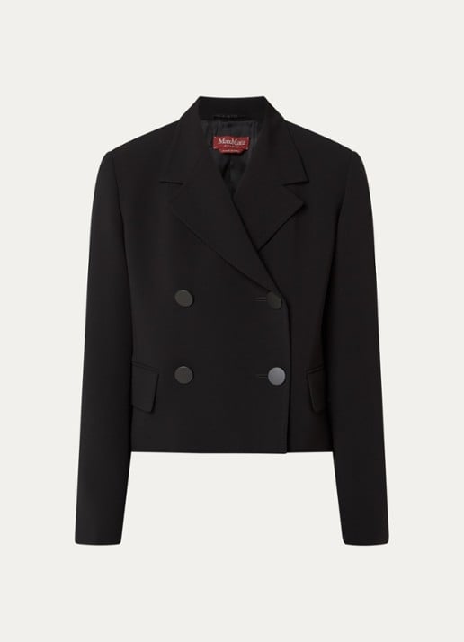 MaxMara Caprera double-breasted blazer met klepzakken - voorkant 2 zwart