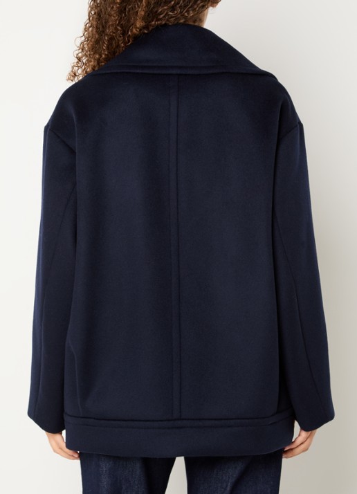 MaxMara Dalpe mantel van wol met steekzakken - achterkant 4 donkerblauw