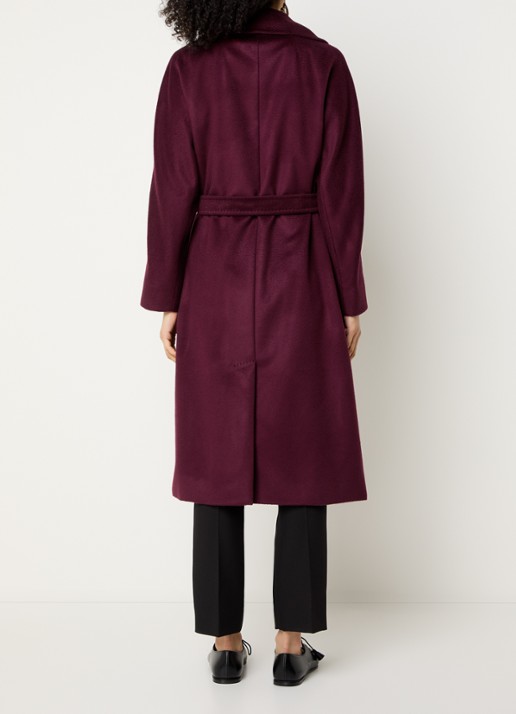 MaxMara Double-breasted blazer van wol met ceintuur - achterkant 4 bordeauxrood