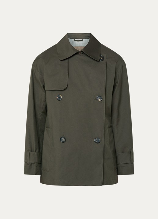 MaxMara Double-breasted trenchcoat met steekzakken - voorkant bronsgroen