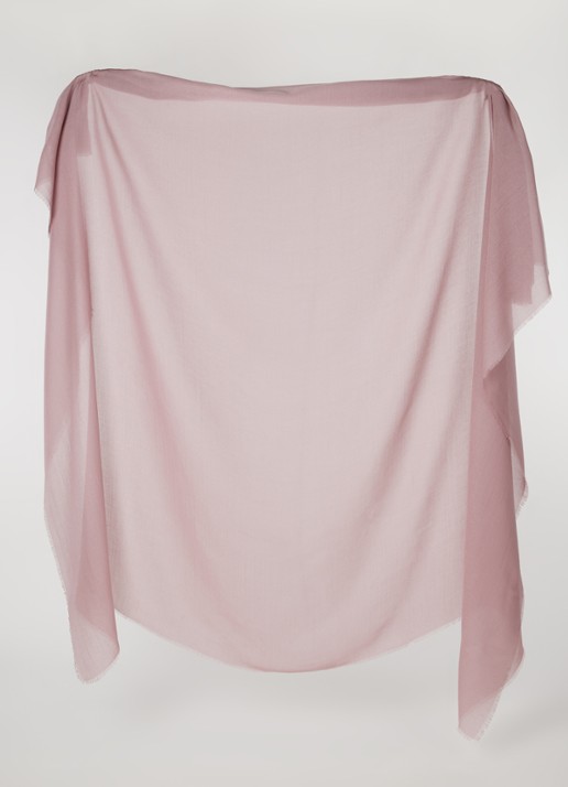 MaxMara Ema sjaal in uni 140 x 140 cm - voorkant 2 roze