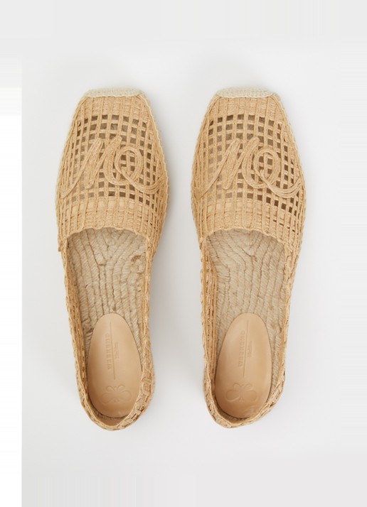 MaxMara Espadrille met opengewerkt dessin - detail 4 camel