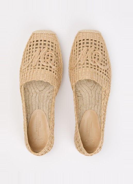 MaxMara Espadrille met opengewerkt dessin - detail 7 camel