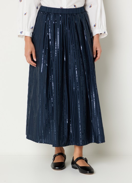 MaxMara Fidori midi rok met pailletten en steekzakken