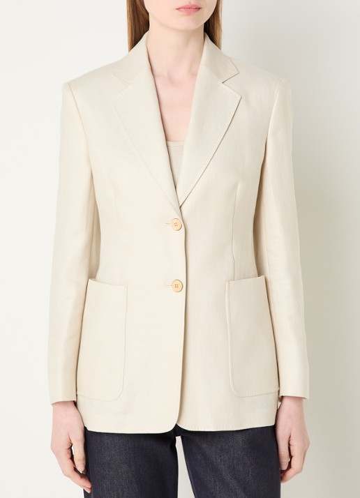 MaxMara Getailleerde blazer van linnen met opgestikte zakken
