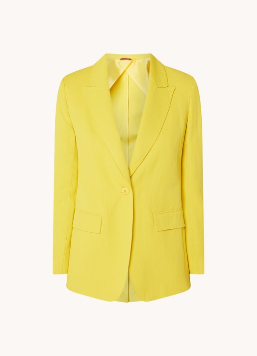 MaxMara Gitane blazer in linnenblend met klepzakken - voorkant 2 abrikoos