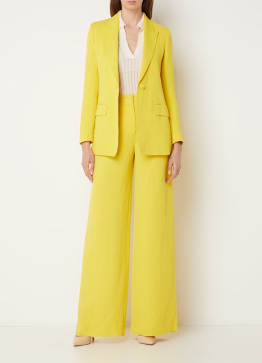MaxMara Gitane blazer in linnenblend met klepzakken - voorkant 3 abrikoos