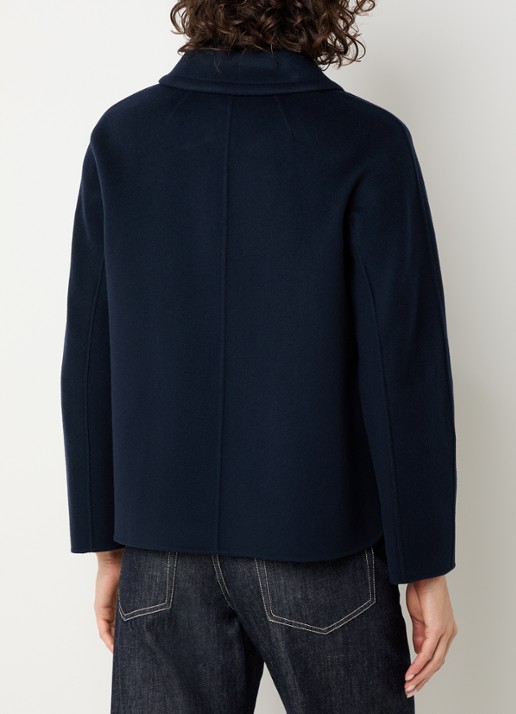 MaxMara Grazia mantel van scheerwol  - achterkant 4 donkerblauw