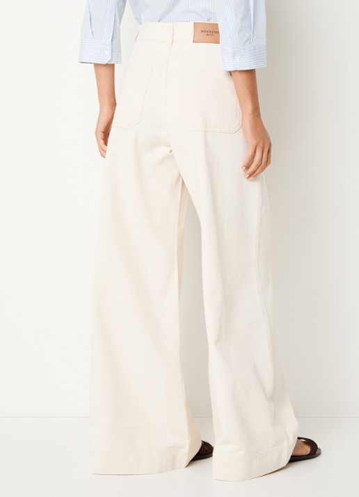 MaxMara High waist wide fit jeans met gekleurde wassing - achterkant gebroken wit