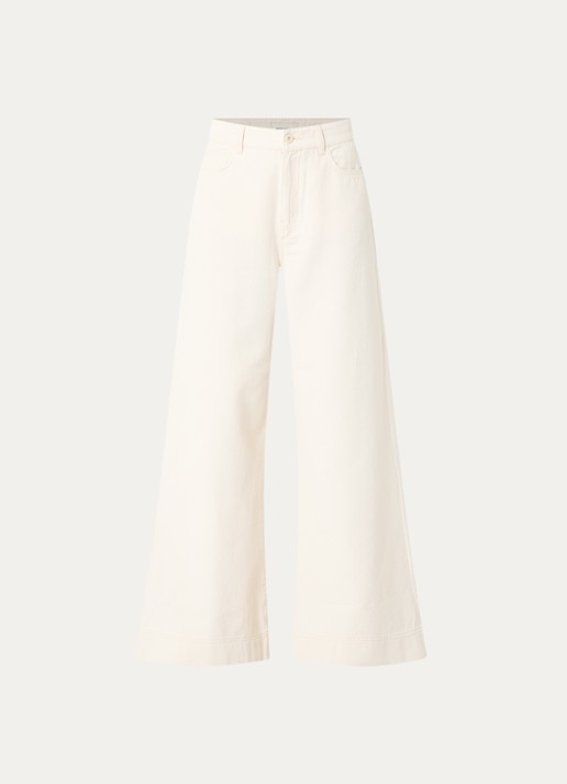 MaxMara High waist wide fit jeans met gekleurde wassing - voorkant 4 gebroken wit