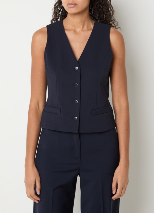 MaxMara Madia gilet van scheerwol met paspelzakken