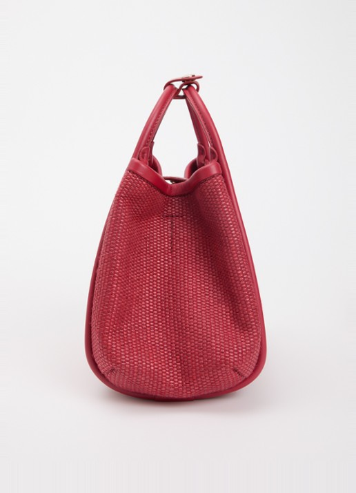 MaxMara Marine Extra Small handtas met details van leer en afneembare schouderriem - detail 4 cranberryrood
