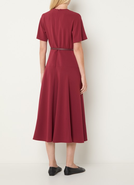 MaxMara Maxi jurk met ceintuur - achterkant 2 cranberryrood