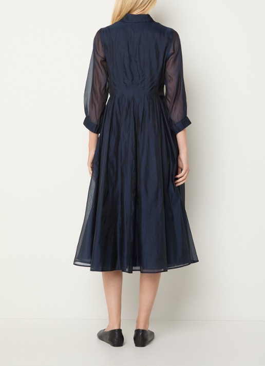 MaxMara Midi jurk van mesh - achterkant 3 donkerblauw