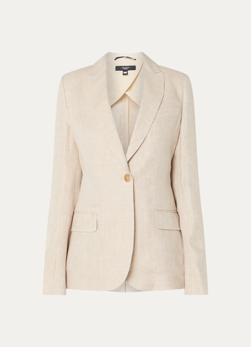 MaxMara Nalut blazer van linnen met klepzakken - voorkant 2 creme