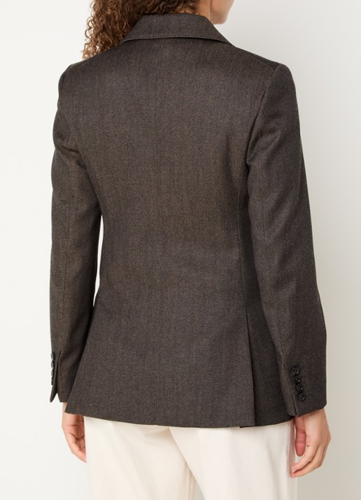 MaxMara Neutro blazer van scheerwol - achterkant 4 donkerbruin