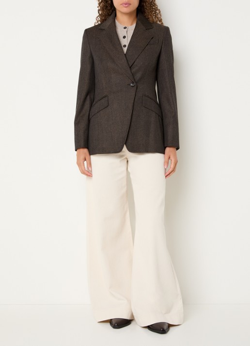 MaxMara Neutro blazer van scheerwol - voorkant 2 donkerbruin