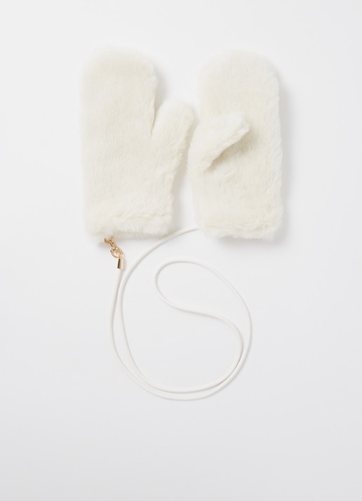 MaxMara Ombrato wanten in kamelenwolblend - voorkant gebroken wit