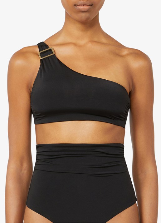 MaxMara One shoulder bikinitop met geknoopt detail