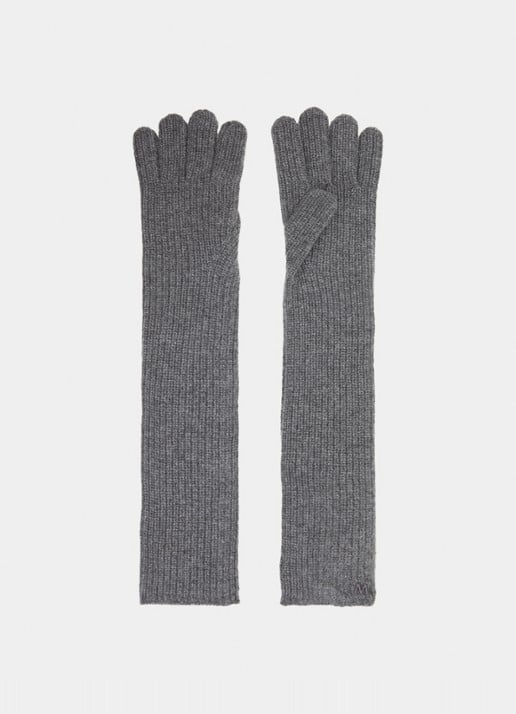 MaxMara Palmi handschoenen van kasjmier  - voorkant grijs