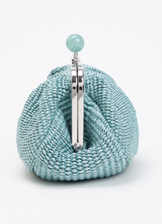 MaxMara Pasticcino Small clutch met gevlochten detail en afneembare schouderriem - detail 3 turquoise