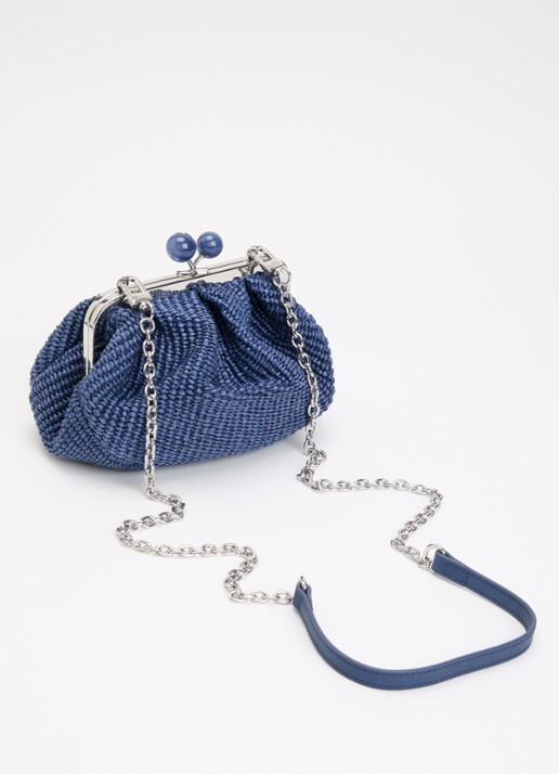 MaxMara Pasticcino Small clutch met gevlochten detail en afneembare schouderriem - achterkant 4 blauw