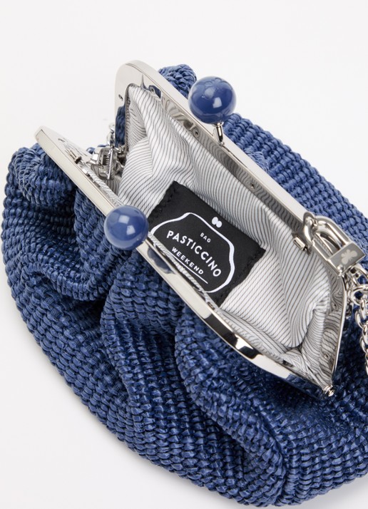 MaxMara Pasticcino Small clutch met gevlochten detail en afneembare schouderriem - detail blauw
