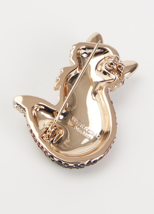 MaxMara Perle broche met strass - detail 2 rood