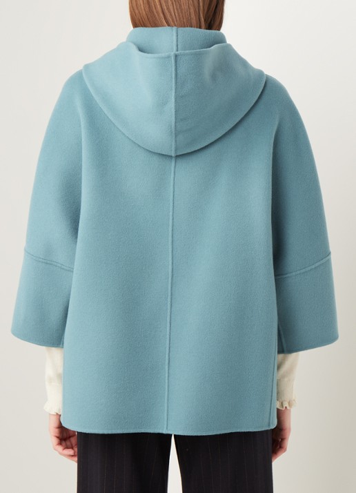 MaxMara Rapace jas van wol met driekwart mouw - achterkant 4 zeegroen