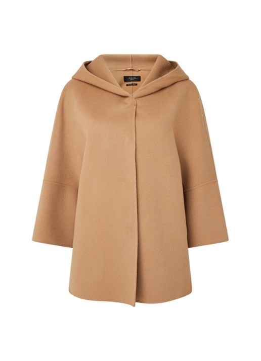 MaxMara Rapace jas van wol met driekwart mouw - voorkant 2 camel