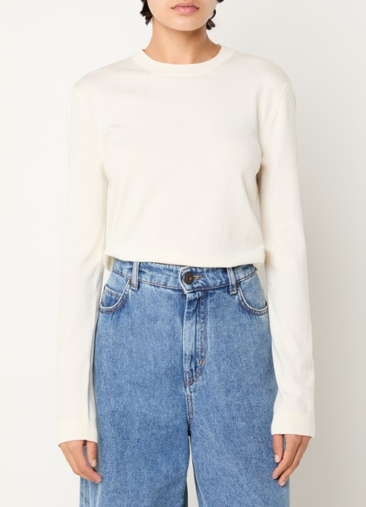 MaxMara Sicilia fijngebreide pullover in zijdeblend met ronde hals